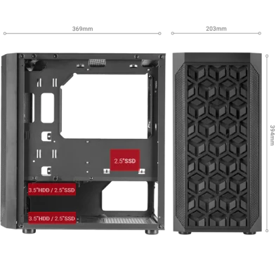 Boitier Mars Gaming MCMESH ARGB MESH 360°
