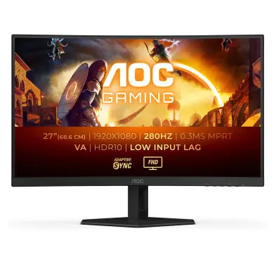 Ecran AOC 27" C27G4ZXE Gaming 1920x1080 280Hz 0.3ms CURVED