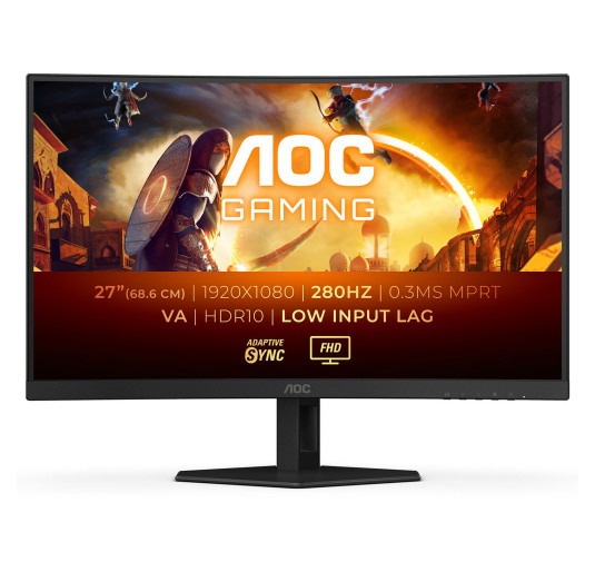 Ecran AOC 27" C27G4ZXE Gaming 1920x1080 280Hz 0.3ms CURVED