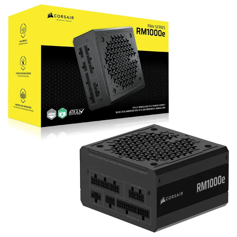 Alimentation Corsair RM1000e 1000 Watts 80Plus Gold ATX 3.1 Alimentation Corsair RM1000e 1000 Watts 80Plus Gold ATX 3.1