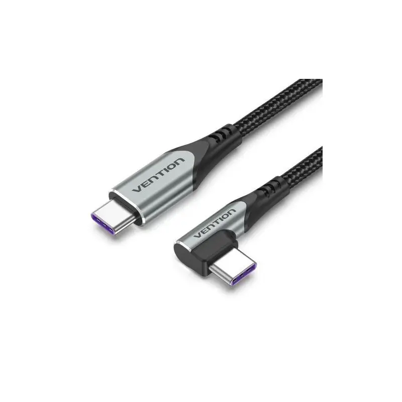 Cable USB Type-C vers Type-C coudé PD 100W Vention 1M Cable USB Type-C vers Type-C coudé PD 100W Vention 1M