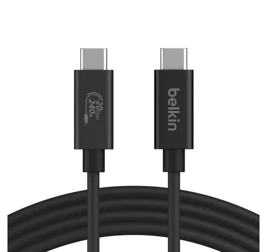 Cable USB Type-C vers Type-C 4.0 PD 240W Data 20Gb Belkin 2M Noir