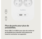 Bloc Multiprises Parafoudre Belkin 6 Prises + USB-A et USB-C Bloc Multiprises Parafoudre Belkin 6 Prises + USB-A et USB-C
