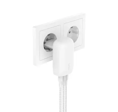 Chargeur Belkin 3x USB-C Fact Charge PD 67W Blanc