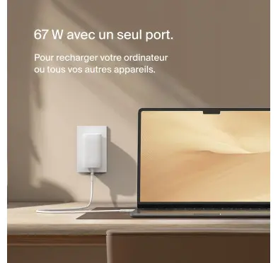 Chargeur Belkin 3x USB-C Fact Charge PD 67W Blanc