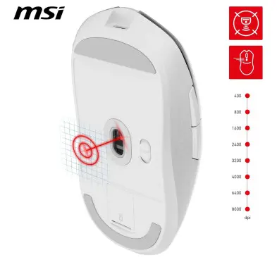 Souris MSI VERSA 300 Wireless Blanc Gaming