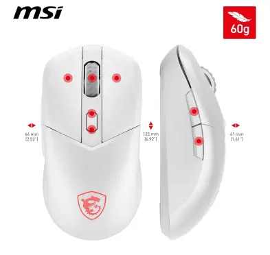 Souris MSI VERSA 300 Wireless Blanc Gaming