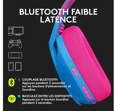 Micro Casque Logitech G435 Bleu Wireless Lightspeed Gaming
