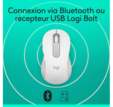 Souris Logitech Signature M650 Blanc Bluetooth