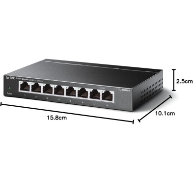 Switch RJ45 TP-Link TL-SG108S 10/100/1000 Mbps 8 Ports Métal