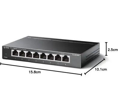 Switch RJ45 TP-Link TL-SG108S 10/100/1000 Mbps 8 Ports Métal