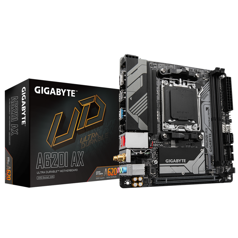 Carte Mère Gigabyte A620I AX ITX AM5 DDR5 Wifi 6E USB3.2 M.2 Carte Mère Gigabyte A620I AX ITX AM5 DDR5 Wifi 6E USB3.2 M.2