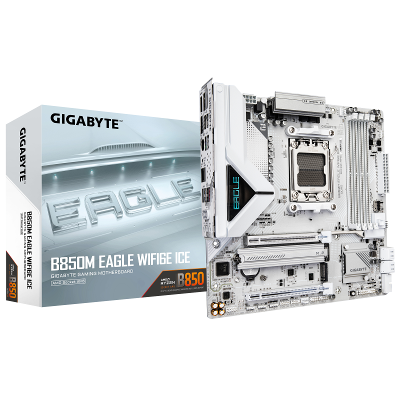 Carte Mère Gigabyte B850M EAGLE WIFI6E ICE mATX AM5 DDR5 Wifi 6E