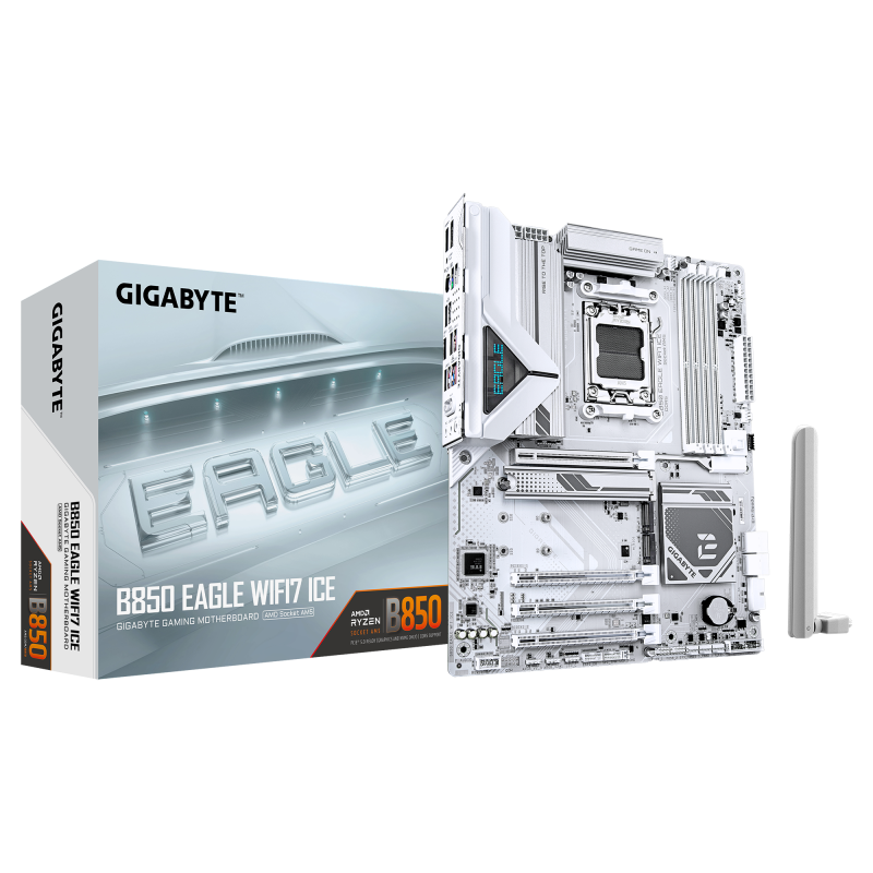 Carte Mère Gigabyte B850 EAGLE WIFI7 ICE ATX AM5 DDR5 Wifi 7 Carte Mère Gigabyte B850 EAGLE WIFI7 ICE ATX AM5 DDR5 Wifi 7