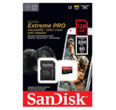 Mémoire Micro SDXC 128Go SanDisk Extreme PRO A2/V30/UHS-I U3 200 Mo/s
