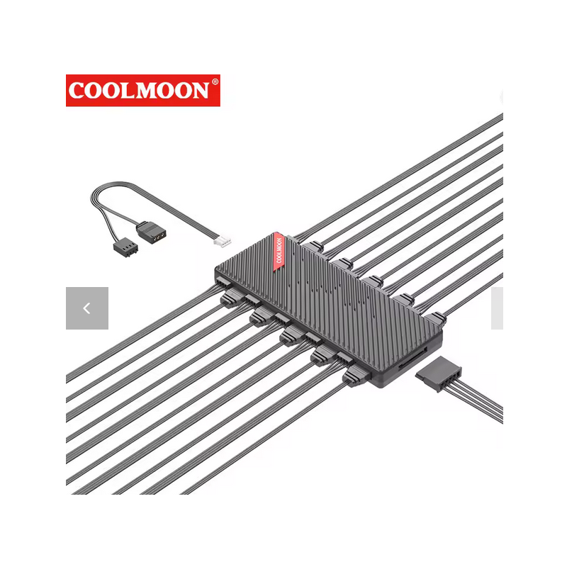 HUB Coolmoon AM10 PWM & ARGB 10 Ports Noir HUB Coolmoon AM10 PWM & ARGB 10 Ports Noir