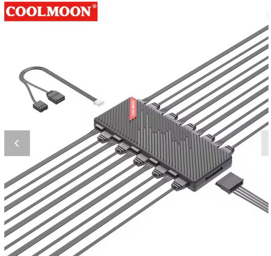 HUB Coolmoon AM10 PWM & ARGB 10 Ports Noir
