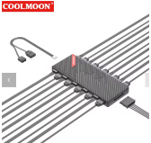 HUB Coolmoon AM10 PWM & ARGB 10 Ports Noir HUB Coolmoon AM10 PWM & ARGB 10 Ports Noir
