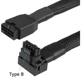 Rallonge d'alimentation 12VHPWR 600Watts 16AWG coudé type B