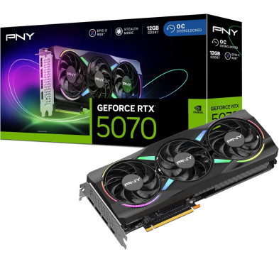 Carte Graphique PNY RTX 5070 12Go ARGB OC Triple Fan
