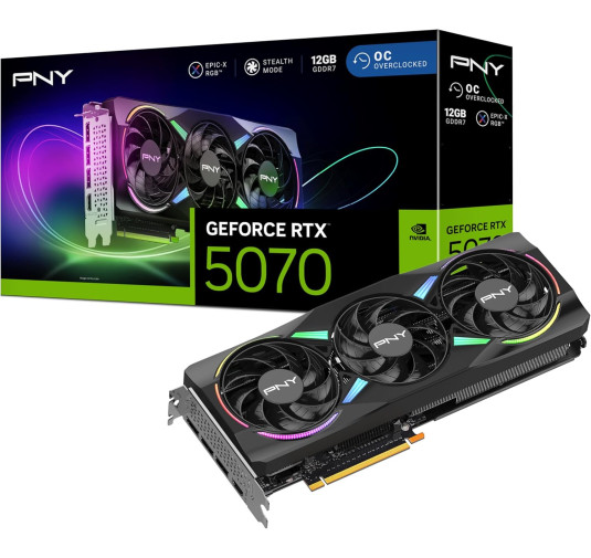 Carte Graphique PNY RTX 5070 12Go ARGB OC Triple Fan