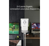 Pack 2x CPL TP-Link 2x RJ45 Prise 220V G.hn2400 PG2400P KIT Pack 2x CPL TP-Link 2x RJ45 Prise 220V G.hn2400 PG2400P KIT