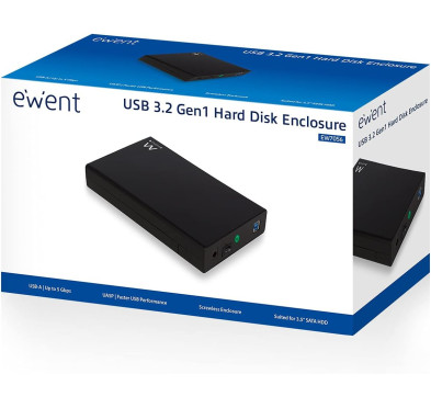 Boitier Externe 3.5 SATA USB 3.2 Ewent EW7056 Noir