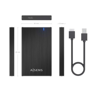 Boitier Externe 2.5 SATA USB 3.0 Aisens ASE-2527B Aluminium Noir