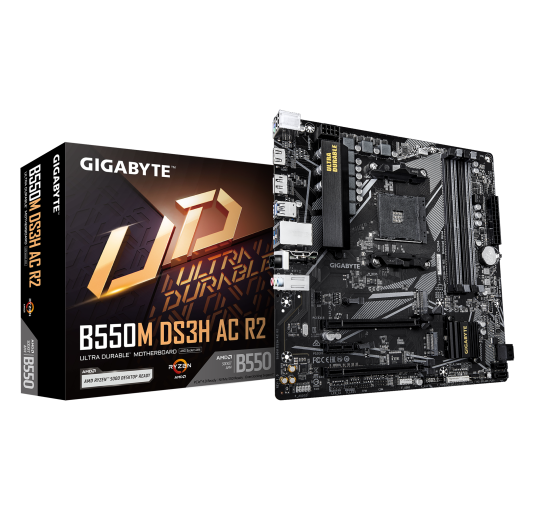 Carte Mère Gigabyte B550M DS3H AC R2 mATX AM4 DDR4 USB3.2 WIFI
