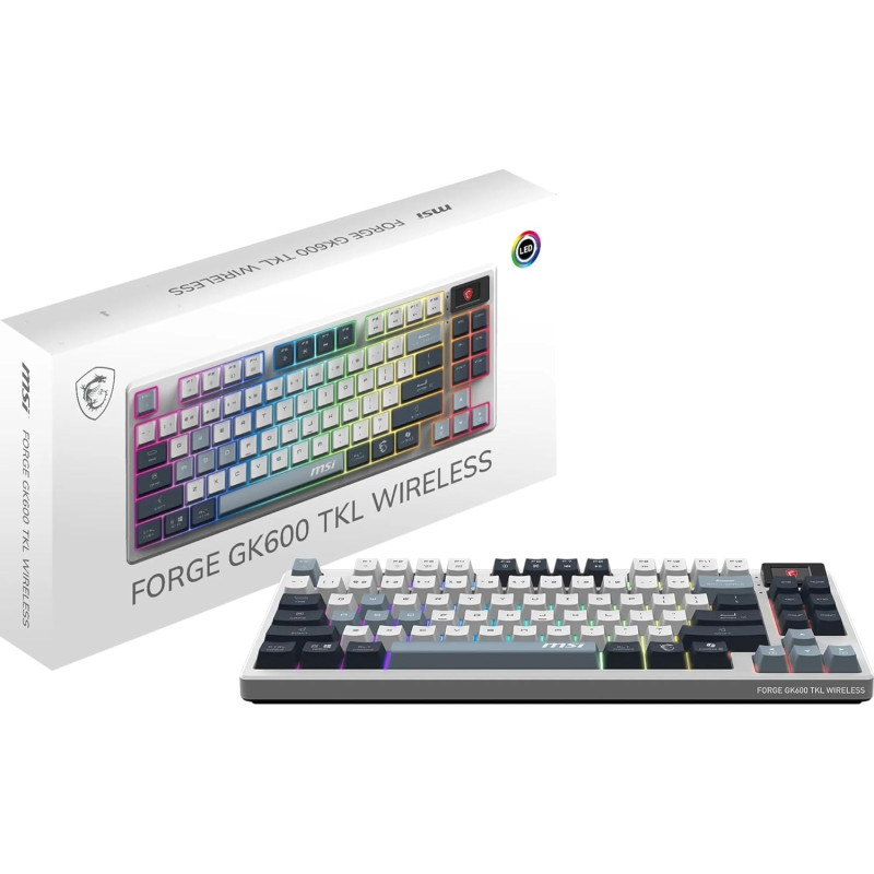 Clavier MSI Forge GK600 TKL Wireless Sky Meca Linéaire