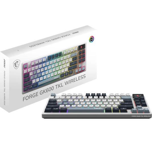 Clavier MSI Forge GK600 TKL Wireless Sky Meca Linéaire