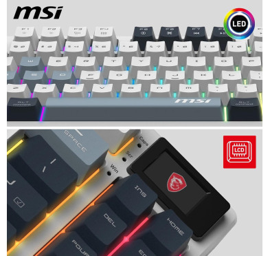 Clavier MSI Forge GK600 TKL Wireless Sky Meca Linéaire