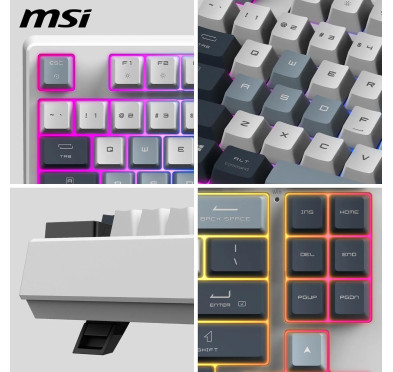 Clavier MSI Forge GK600 TKL Wireless Sky Meca Linéaire