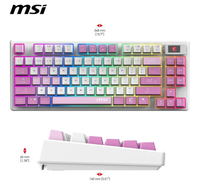 Clavier MSI Forge GK600 TKL Wireless Violet Meca Linéaire