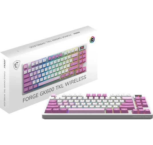 Clavier MSI Forge GK600 TKL Wireless Violet Meca Linéaire