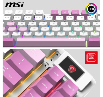 Clavier MSI Forge GK600 TKL Wireless Violet Meca Linéaire