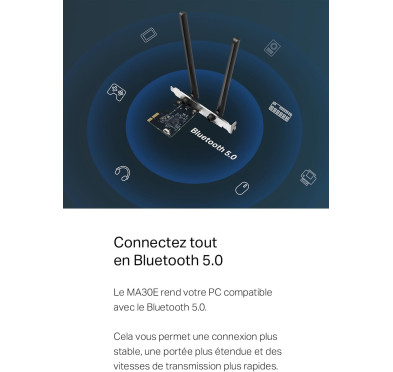 Carte Réseaux PCI-Express MERCUSYS MA30E Wifi AC1200 + Bluetooth 5.0