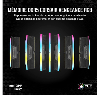 DDR5 Corsair Vengeance RGB Kit 32Go 2x16Go 6000Mhz CL36 Intel XMP