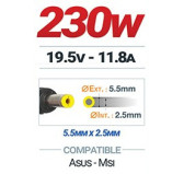 Chargeur Twinecker PC Portable 19.5V 11.8A 230 Watts 5.5/2.5mm