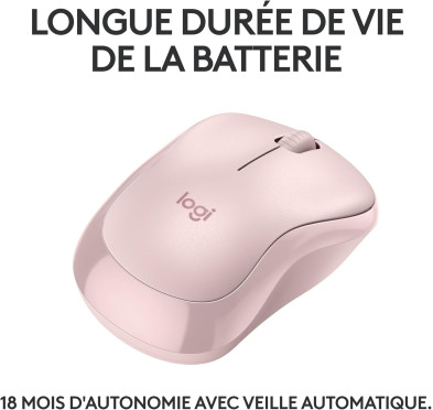 Souris Logitech Wireless Mouse M240 Silent Rose Bluetooth