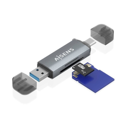 Lecteur de Carte Externe Aisens USB-C et USB-A Carte SD et microSD