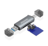 Lecteur de Carte Externe Aisens USB-C et USB-A Carte SD et microSD Lecteur de Carte Externe Aisens USB-C et USB-A Carte SD et microSD