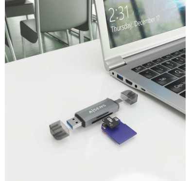 Lecteur de Carte Externe Aisens USB-C et USB-A Carte SD et microSD