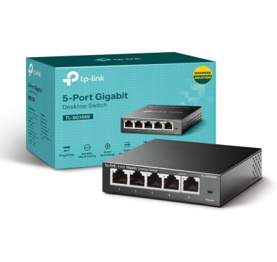 Switch RJ45 TP-Link TL-SG105S 10/100/1000 Mbps 5 Ports Métal