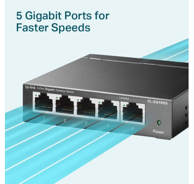 Switch RJ45 TP-Link TL-SG105S 10/100/1000 Mbps 5 Ports Métal