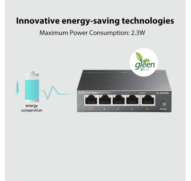 Switch RJ45 TP-Link TL-SG105S 10/100/1000 Mbps 5 Ports Métal