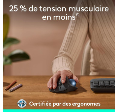 Souris Logitech Wireless Trackball Ergo M575S Graphite