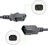 Cable d'alimentation IEC C13 vers C14 1.5M