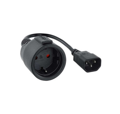 Cable d'alimentation IEC C14 vers CEE7 Femelle 25cm