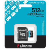Mémoire Micro SDXC 512Go Kingston Canvas Go Plus A2/V30/UHS-I U3